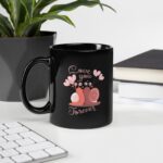 Love You Forever Black Glossy Mug