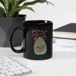 Sending You Love Today Black Glossy Mug