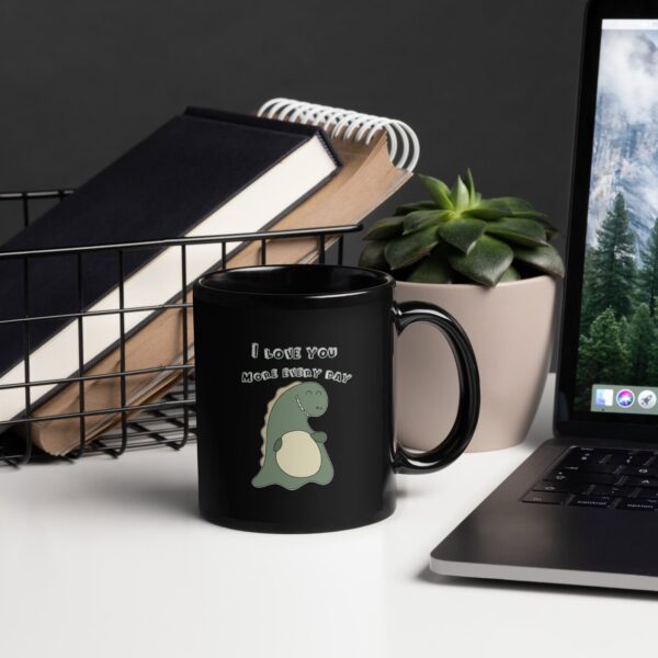 I Love You More Black Glossy Mug