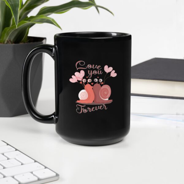 Love You Forever Black Glossy Mug