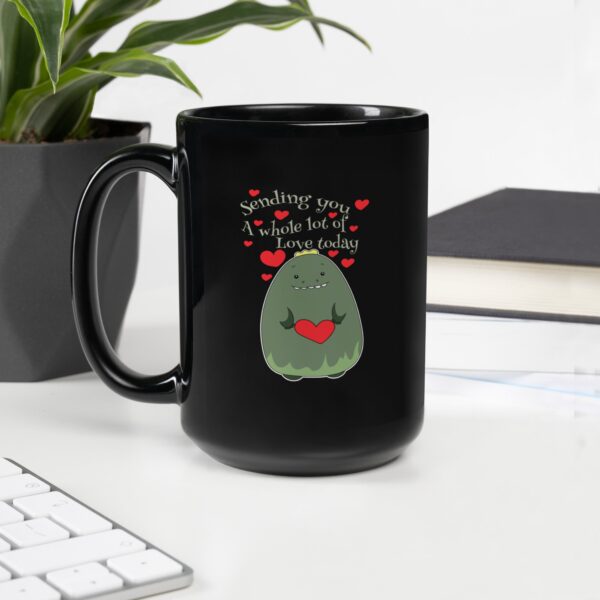 Sending You Love Today Black Glossy Mug