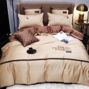 Gucci X The North Face Luxury Branded Design Bed Sheet Egyptian Cotton 4 Pieces Bedding Set