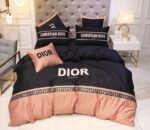 Christian Dior Luxury Branded Logo Design Egyptian Cotton 4 Pieces Bedding Set