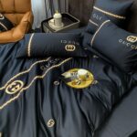 Classic Luxury Branded Logo Double G Gucci Bed Sheet Egyptian Cotton 4 Pieces Bedding Set