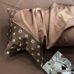 Louis Vuitton Monogram Luxury Branded Logo Bed Sheet Egyptian Cotton 4 Pieces Bedding Set