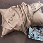 Fendi Roma Luxury Egyptian Cotton Bed Sheet Branded Logo Design 4 Pieces Bedding Set