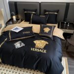 Versace Medusa Luxury Branded Logo Design Egyptian Cotton 4 Pieces Bedding Set