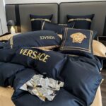 Versace Medusa Luxury Branded Logo Design Egyptian Cotton 4 Pieces Bedding Set