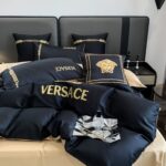 Versace Medusa Luxury Branded Logo Design Egyptian Cotton 4 Pieces Bedding Set