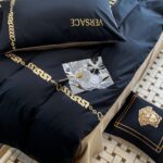 Versace Medusa Luxury Branded Logo Design Egyptian Cotton 4 Pieces Bedding Set