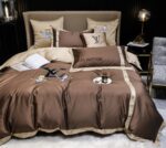 Brown Louis Vuitton LV Egyptian Cotton Bedding Set