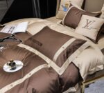 Brown Louis Vuitton LV Egyptian Cotton Bedding Set