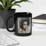 Baroque Brushes Black Glossy Mug