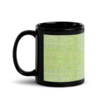 Obsidian Linen Texture Black Glossy Mug