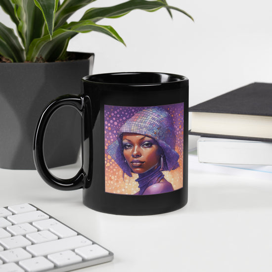 Boho Bliss Beyond Style Black Glossy Mug