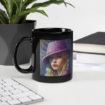 Retro Charm Beyond Style Black Glossy Mug