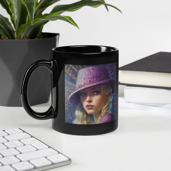 Retro Charm Beyond Style Black Glossy Mug