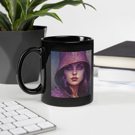 Celestial Glow Beyond Style Black Glossy Mug