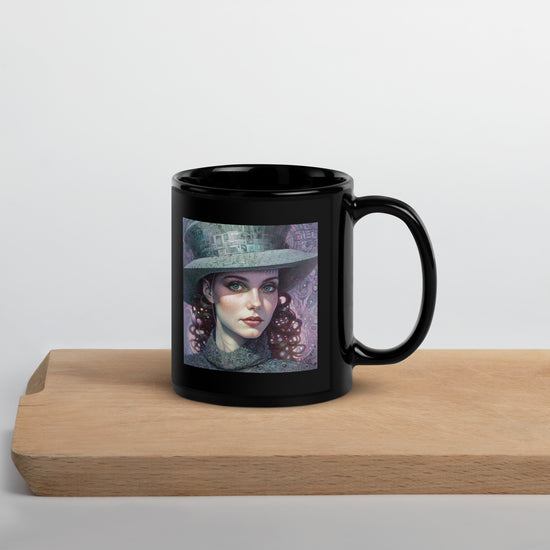 Retro Vibes Beyond Style Black Glossy Mug