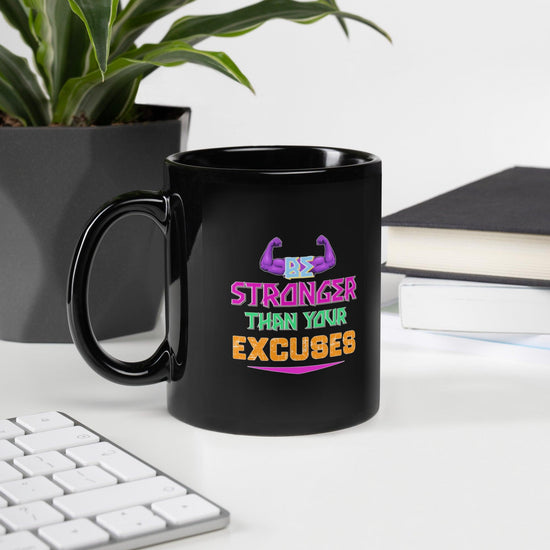 Vintage Poster Typography Black Glossy Mug
