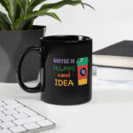 Bold Typographic Statement Black Glossy Mug