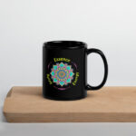 Lunar Brew  Mandala Black Glossy Mug