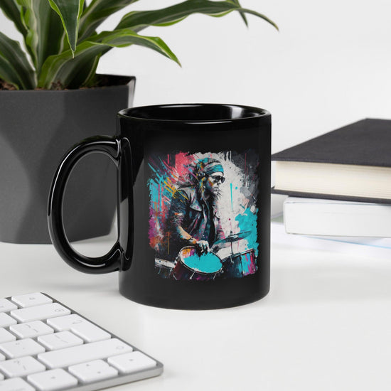 Blasting The Beats Out Black Glossy Mug