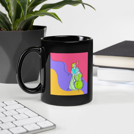 Contrabass Line Black Glossy Mug