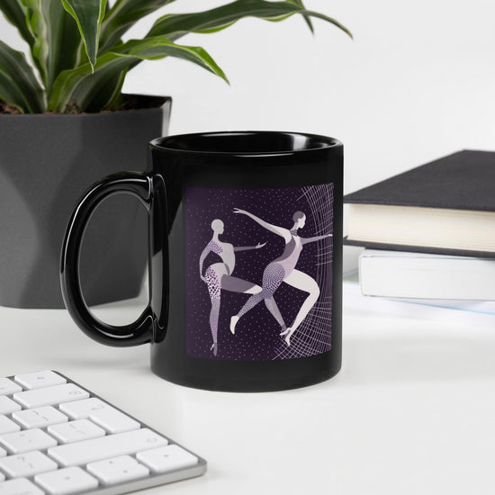 Fierce Feminine Dance Moves Black Glossy Mug
