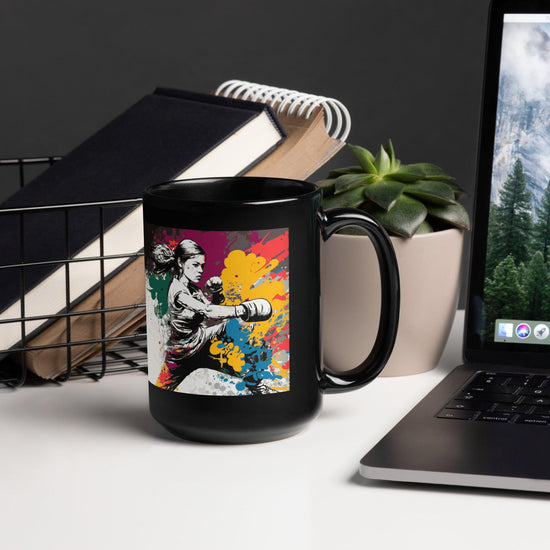 Fight To Be The Best Black Glossy Mug