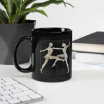 Graceful Feminine Dance Posture Black Glossy Mug