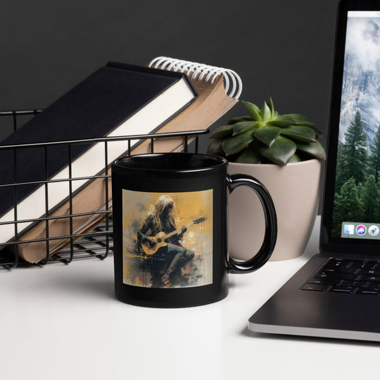 Groovy Textures Black Glossy Mug