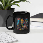 Guitar Is Her Voice Black Glossy Mug