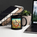Independence Reflections Black Glossy Mug