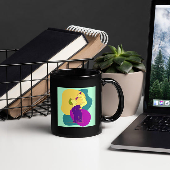 Singing Guy Black Glossy Mug