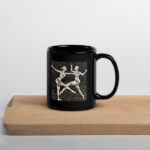 Spirited Feminine Dance Motion Black Glossy Mug