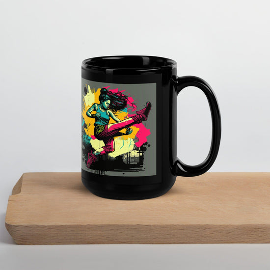 Stronger Everyday Black Glossy Mug