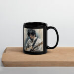 Strumming Star Black Glossy Mug