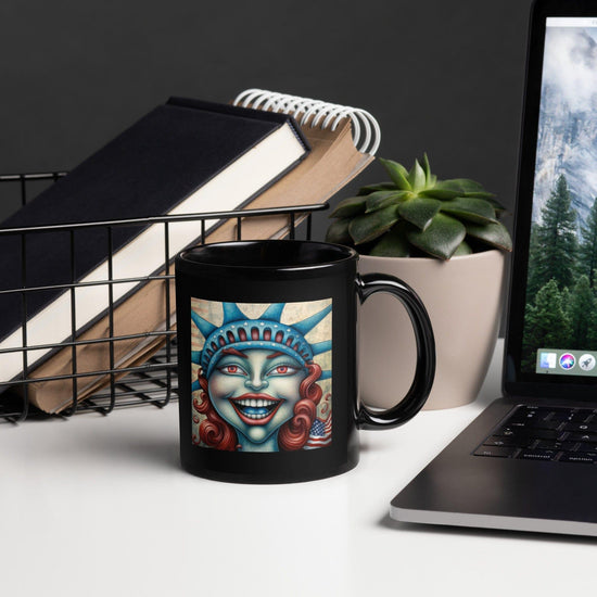 The American Way Black Glossy Mug