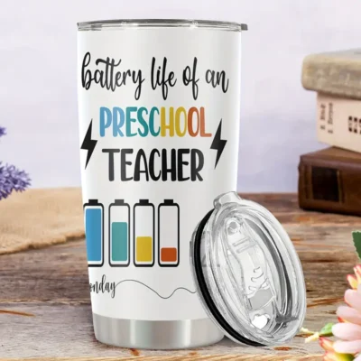 20oz Stainless Steel Tumbler Double Wall Insulated with "Funny Charging Print" Design - a Perfect Gift.