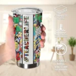 20oz Stainless Steel Tumbler Double Wall Insulated with "Teacher Life" Design - a Perfect Gift.