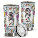 20oz Stainless Steel Tumbler Double Wall Insulated with "Teacher Life" Design - a Perfect Gift.
