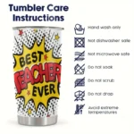20oz Stainless Steel Tumbler Double Wall Insulated with Best Teacher Ever Design - a Perfect Gift.