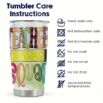 20oz Stainless Steel Tumbler Double Wall Insulated with Teacher Word Design - a Perfect Gift.