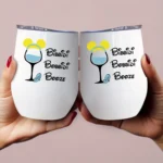 12oz Stainless Steel Coffee Mug with Lid - "Bibbidi Bobbidi Booze" Print Design - Ideal gift.