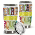 20oz Stainless Steel Tumbler Double Wall Insulated with Teacher Word Design - a Perfect Gift.