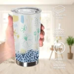20oz Stainless Steel Tumbler Double Wall Insulated with Cute Floral & Ditsy Wildflower Print Design - a Perfect Gift.