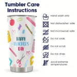 20oz Stainless Steel Tumbler Double Wall Insulated with Fun Stationery Print- a Perfect Gift.