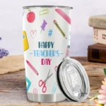 20oz Stainless Steel Tumbler Double Wall Insulated with Fun Stationery Print- a Perfect Gift.