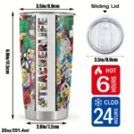 20oz Stainless Steel Tumbler Double Wall Insulated with "Teacher Life" Design - a Perfect Gift.